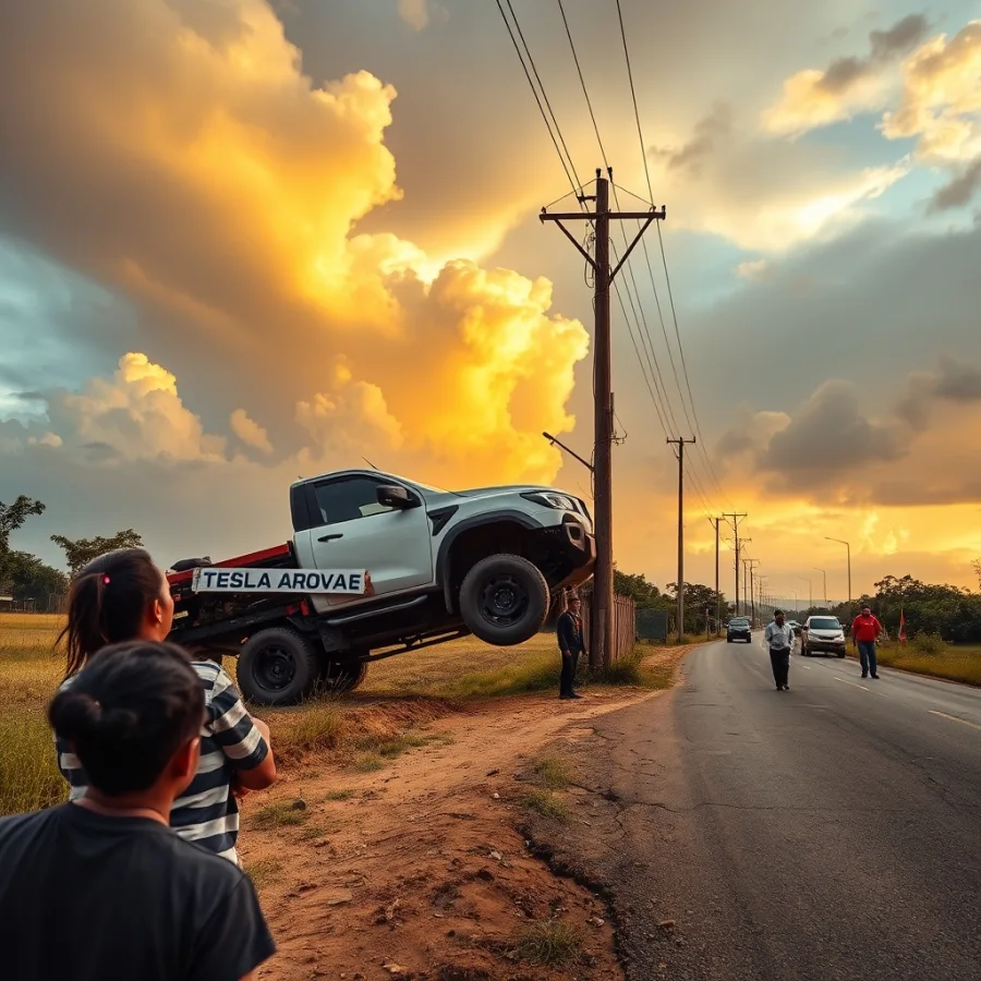 Un Tesla Cybertruck se estrella contra un poste eléctrico en Llanogrande, Antioquia